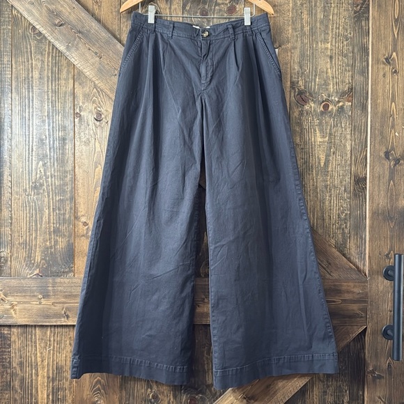 ANTHROPOLOGIE Wide-Leg Black Pants - Picture 2 of 7